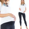 legginsy-ciazowe-klaudia-czarne-drobne-kwiatki-01-bensini Legíny Tehotenské Klaudia – jemný kvetinový vzor