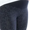 legginsy-ciazowe-klaudia-czarne-drobne-kwiatki-02-bensini Legíny Tehotenské Klaudia – jemný kvetinový vzor