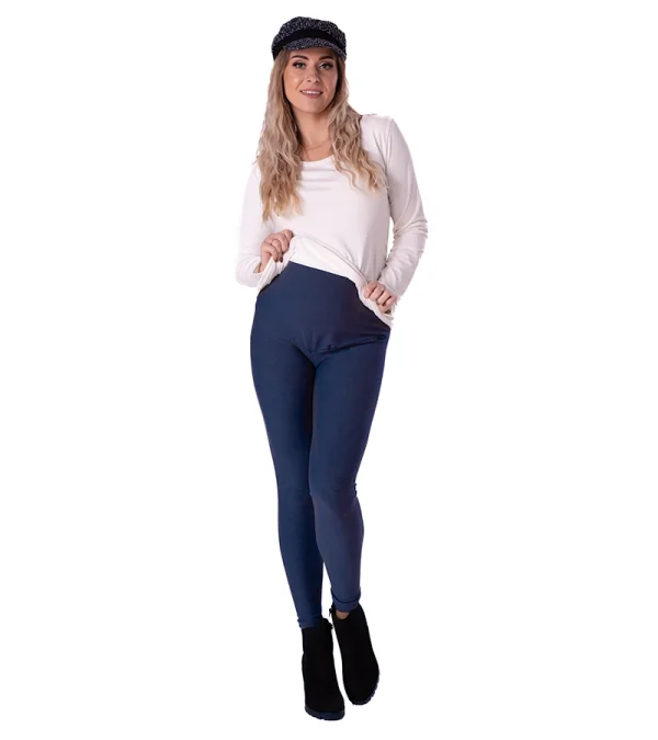 ocieplane-legginsy-ciazowe-granatowe-002-bensini Legíny Tehotenské Zateplené Granátové 240gr/m2