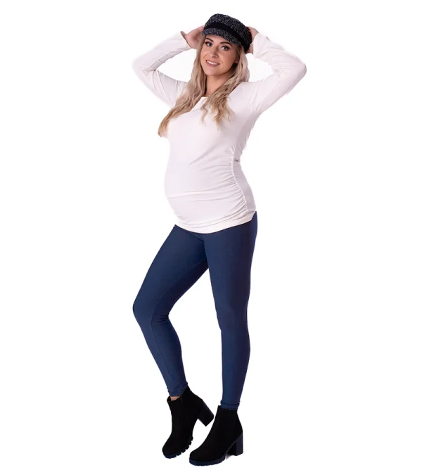 ocieplane-legginsy-ciazowe-granatowe-004-bensini Legíny Tehotenské Zateplené Granátové 240gr/m2